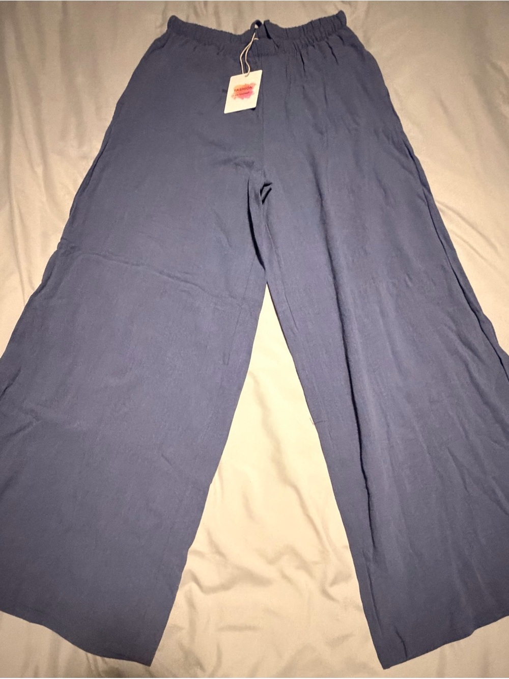 Relaxed Wide-Leg Women's Pants in Slate Blue